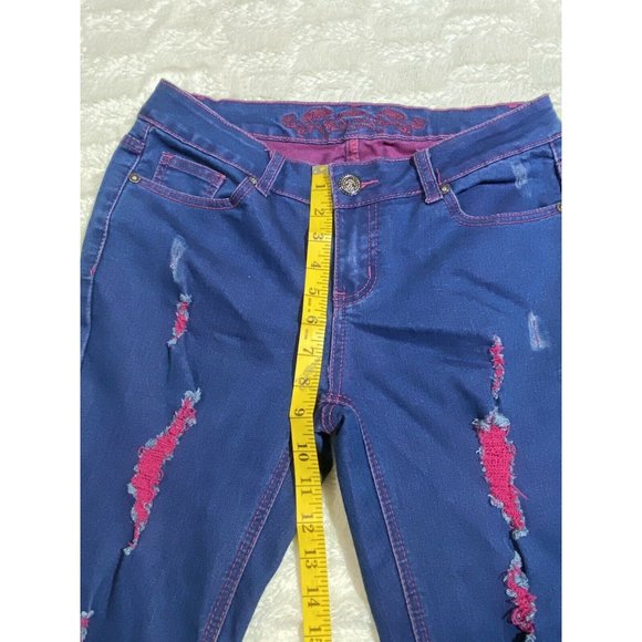 Wax Jean Blue Jeans women Size 9/31 distressed - Picture 7 of 12